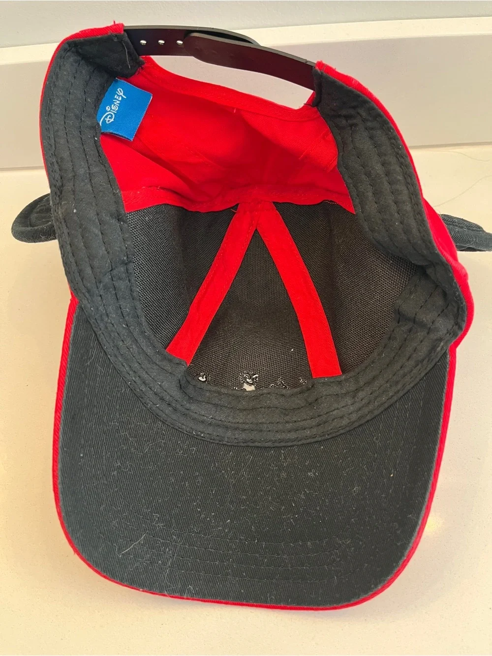 Disney Red Minnie Mouse Ear Cap with Black Ears and Polka Dot Bow